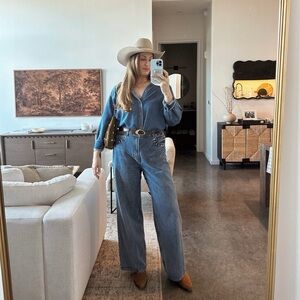 Reformation Cary High Rise Slouchy Wide Leg Long Jeans